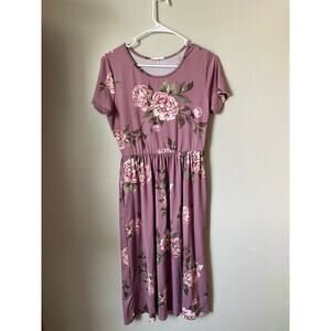 Reborn J Purple Floral Midi Dress- medium